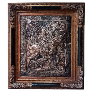 ''Knight, Death and the Devil" in a restored  antique  frame.