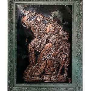 Brian Boru death  at the Battle of Clontarf in restored vintage frame .