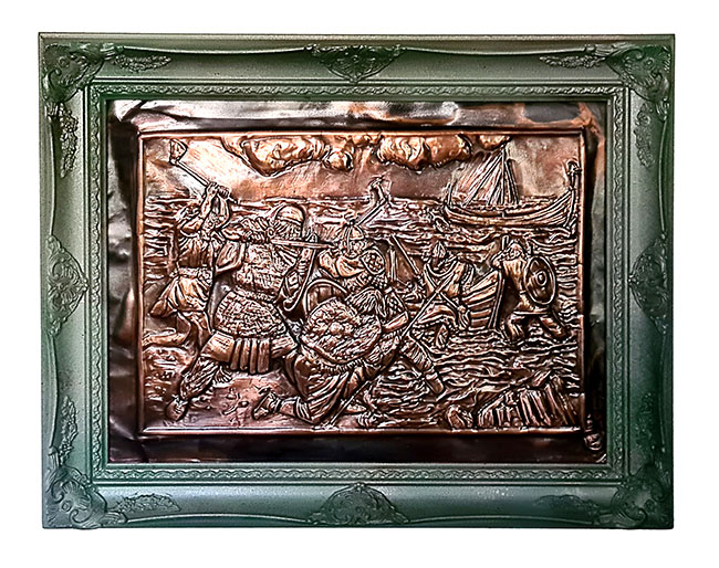 The Battle of Clontarf in restored vintage frame